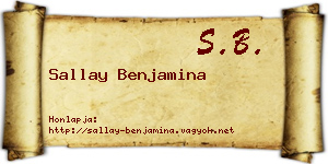 Sallay Benjamina névjegykártya